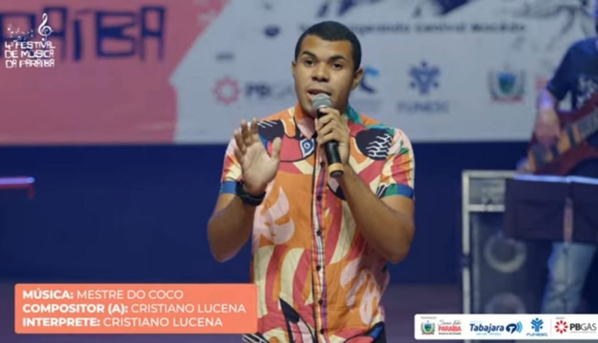 Cantor Cristiano Lucena agradece apoio recebido durante participação no 4º Festival de Música da Paraíba