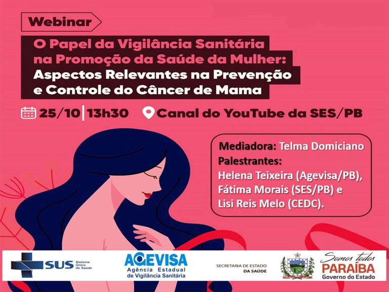 Webinar: Agevisa/PB debate Papel da Vigilância Sanitária na Promoção da Saúde da Mulher