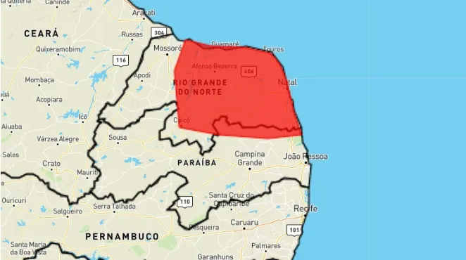 Inmet emite alerta para ocorrência de fortes chuvas na Paraíba até esta segunda