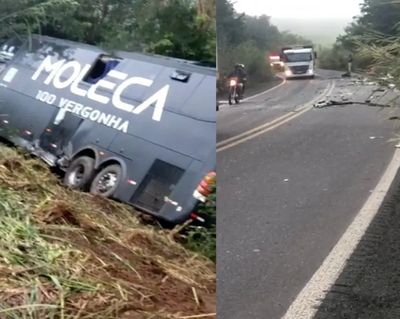 Colisão entre ônibus da banda Moleca 100 Vergonha e ambulância deixa um morto na BR-316 no Piauí