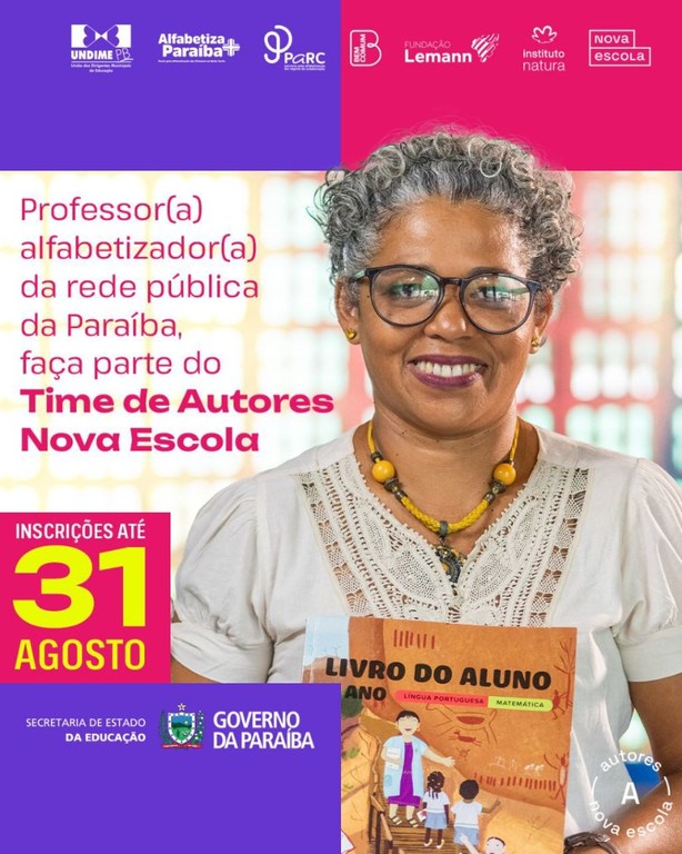 Abertas inscrições para professores que queiram elaborar novo material didático para o Alfabetiza Mais Paraíba