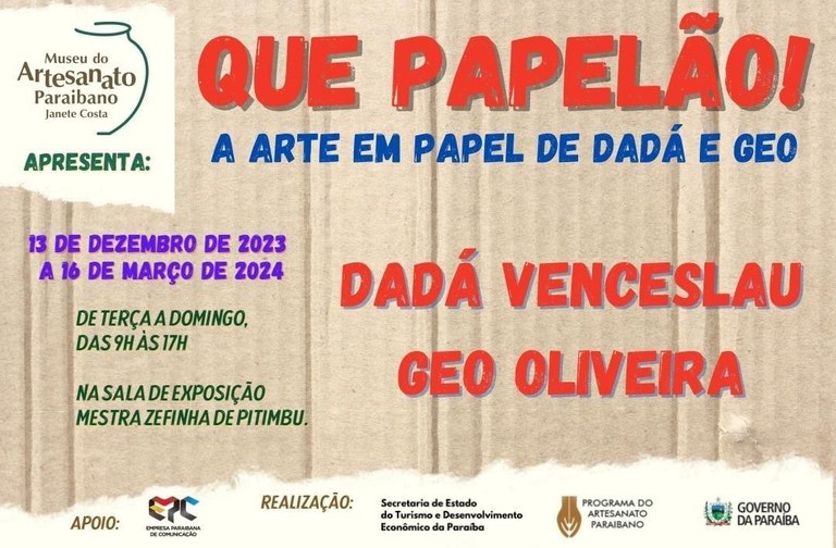 Museu do Artesanato Paraibano recebe exposição de artigos feitos com papelão e papel