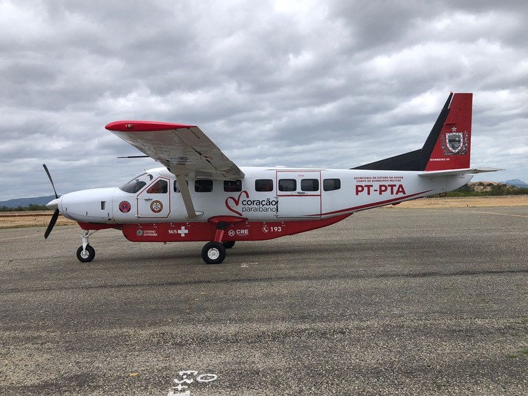 Grupo de Resgate Aeromédico transfere paciente que sofreu infarto no Piauí para realizar cateterismo em Patos