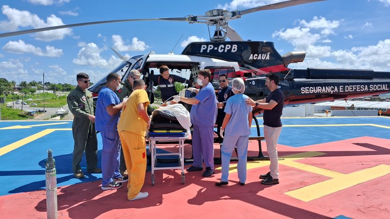 Coração Paraibano: Idosa sofre infarto em Bananeiras e é transferida pelo transporte aéreo para o Hospital Metropolitano