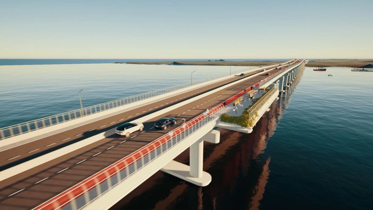 Em seis meses, obra da ‘Ponte do Futuro’ ultrapassa os 20% de execução e deve ser entregue em 2026