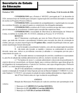 Prefeitura de Guarabira é notificada por atraso em licitação de creche financiada pelo Estado 1 prefeitura de guarabira e notificada por atraso em licitacao de creche financiada pelo estado